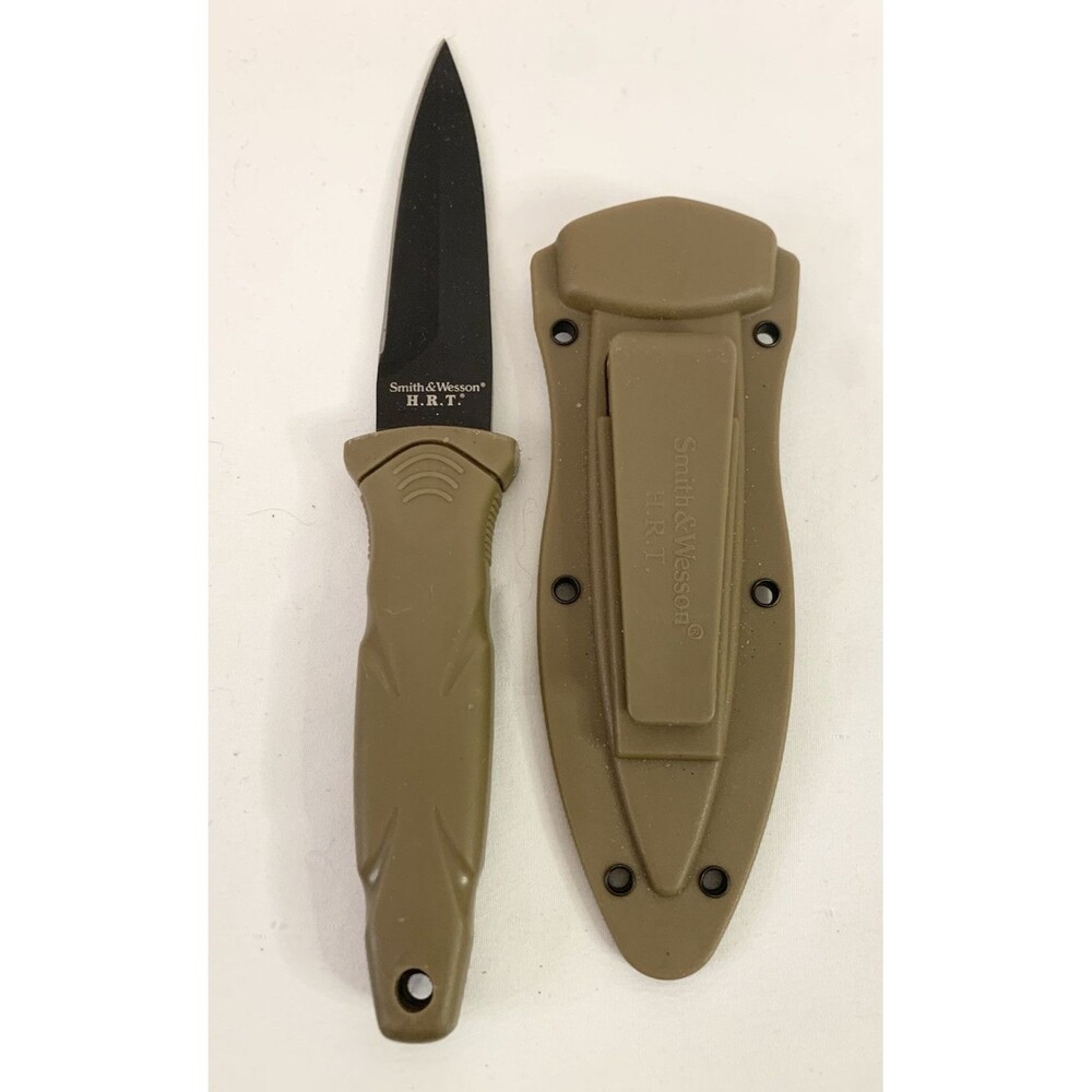 Smith Wesson HRT Boot Knife Black 3.5” Fixed Blade Military Hunting Carving